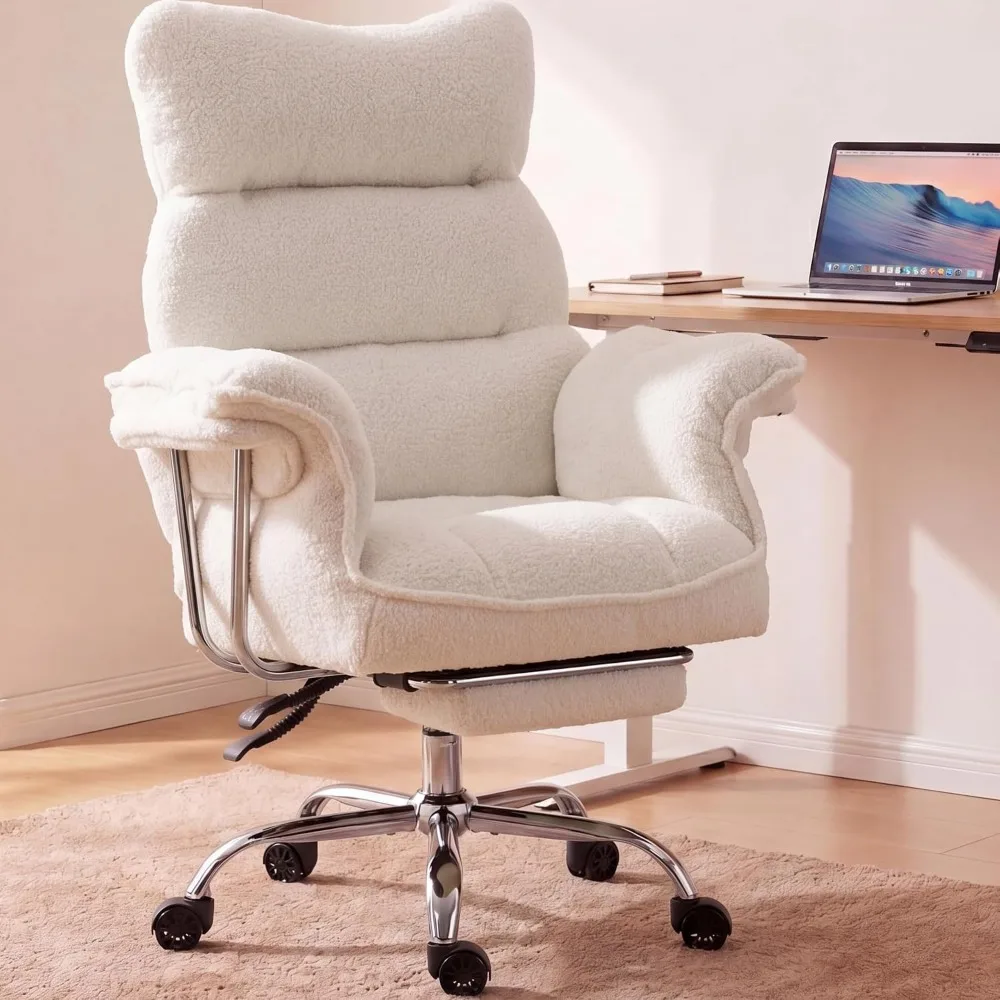Office Chair Cushion - 厚めのクッション、広い座面、アームレスト、フットレストを備えた、人間工学に基づいた大型オフィスチェア。