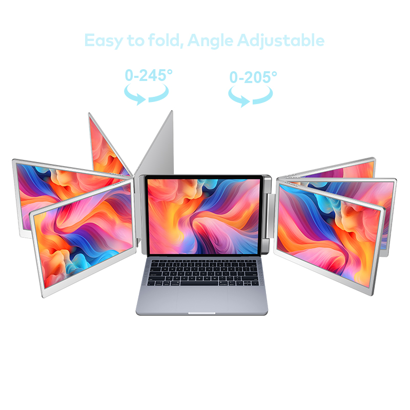 Monitor Stand - デュアルスクリーンディスプレイ ポータブルLCDモニター 14インチ 12～17インチMac/Win/Chrome対応 ノートパソコン用 調整可能スタンド付き