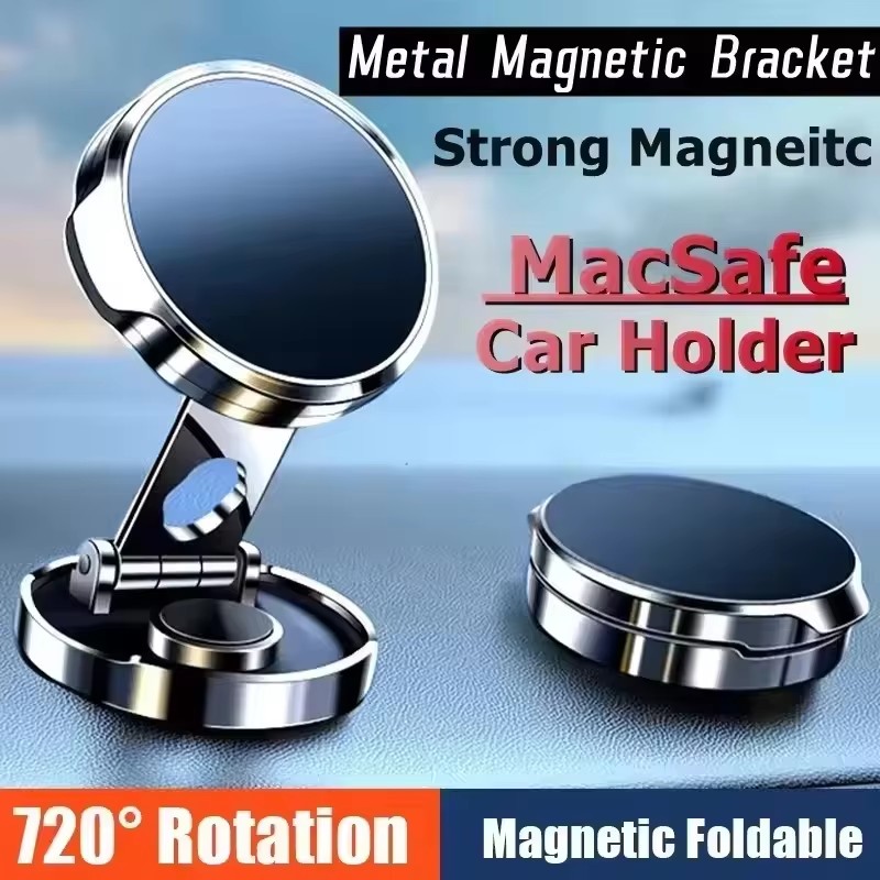 Mobile Pedestal Cabinet - 丸型折りたたみ式マグネットカーホルダー 360度回転式携帯電話ブラケットマウント 強力マグネット対応 iPhone/Samsungスタンド用
