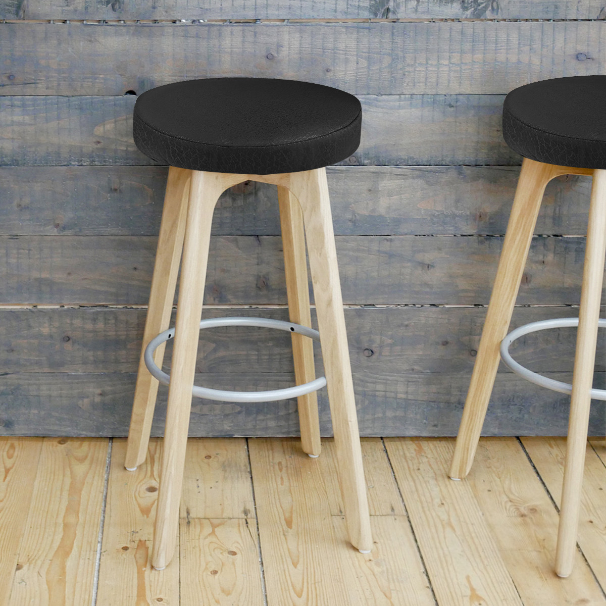 Office Stool - 黒色の丸型スツールカバー。直径30cm。伸縮性のあるスポンジ素材で、防水性があり、家庭、オフィス、カフェ、バーでの使用に適したバースツール用シートクッションプロテクター。