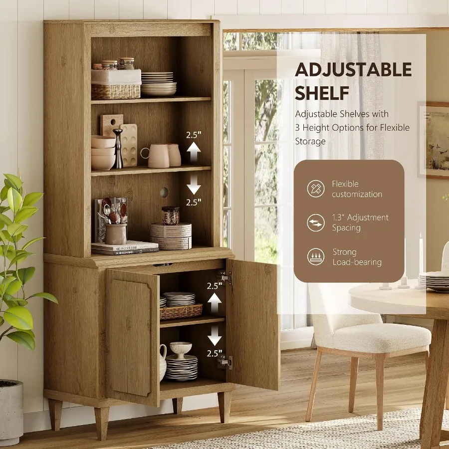 リビングルーム用の、扉付きの高さ72.8cmの本棚。オーク材 - Bookshelf のレビューと価格