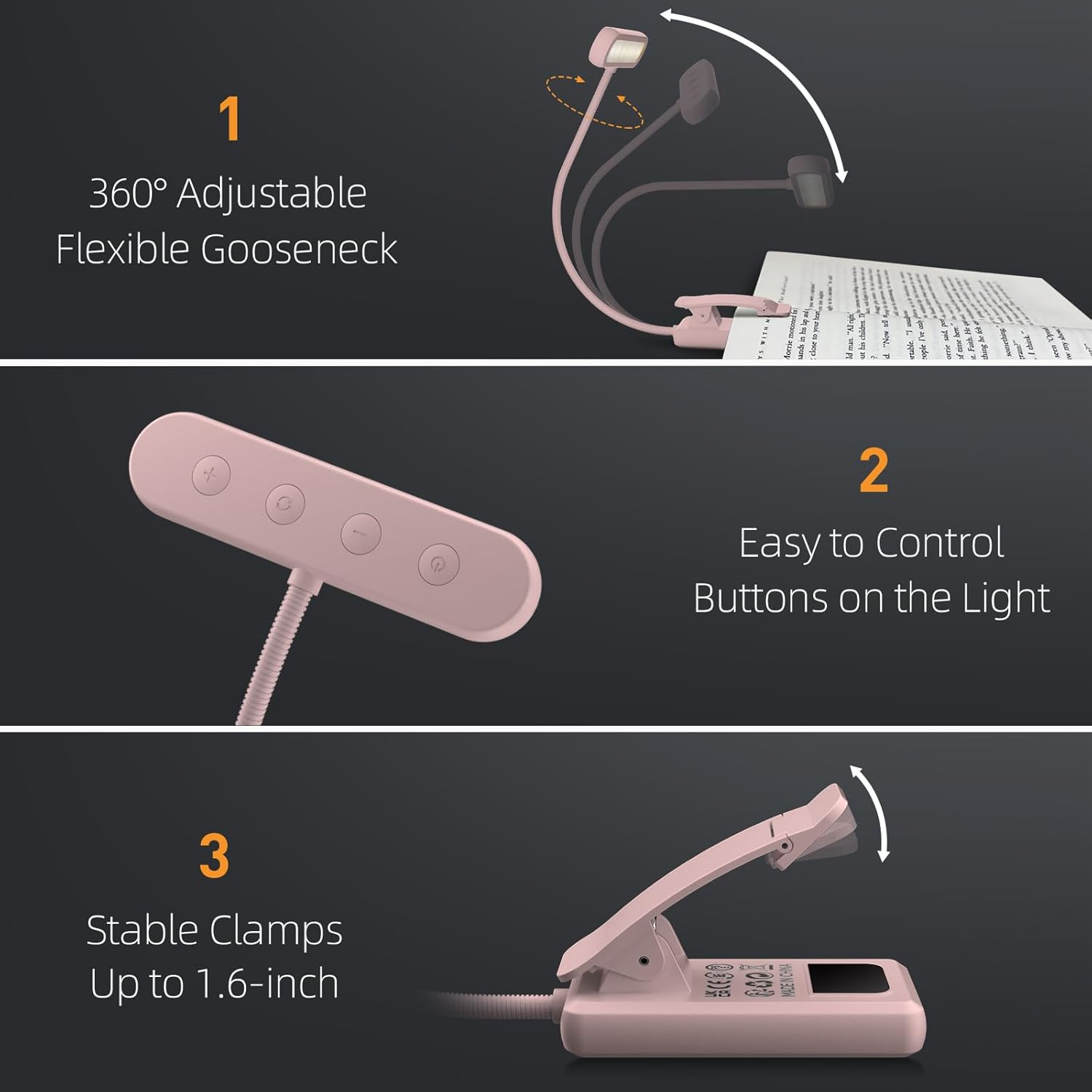 読書用ランプ ブッククランプ ブラック/ホワイト/ピンク U - Desk Lamp のレビューと価格