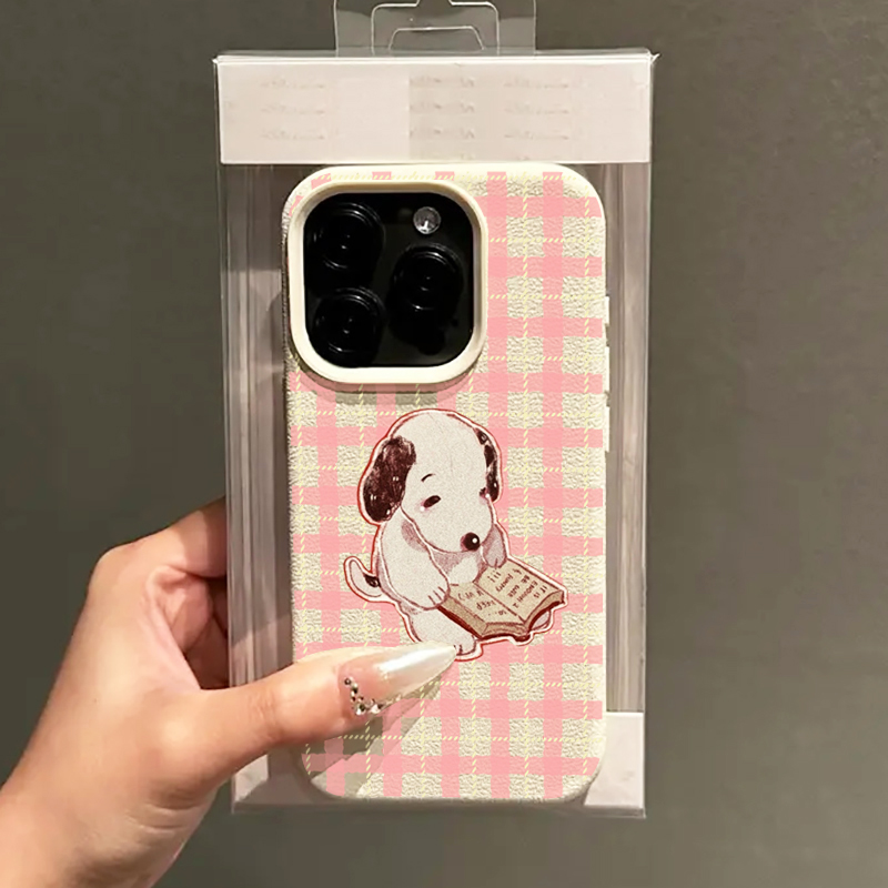 かわいいヴィンテージブック犬ライチ柄スマホケース Samsu - Bookshelf のレビューと価格