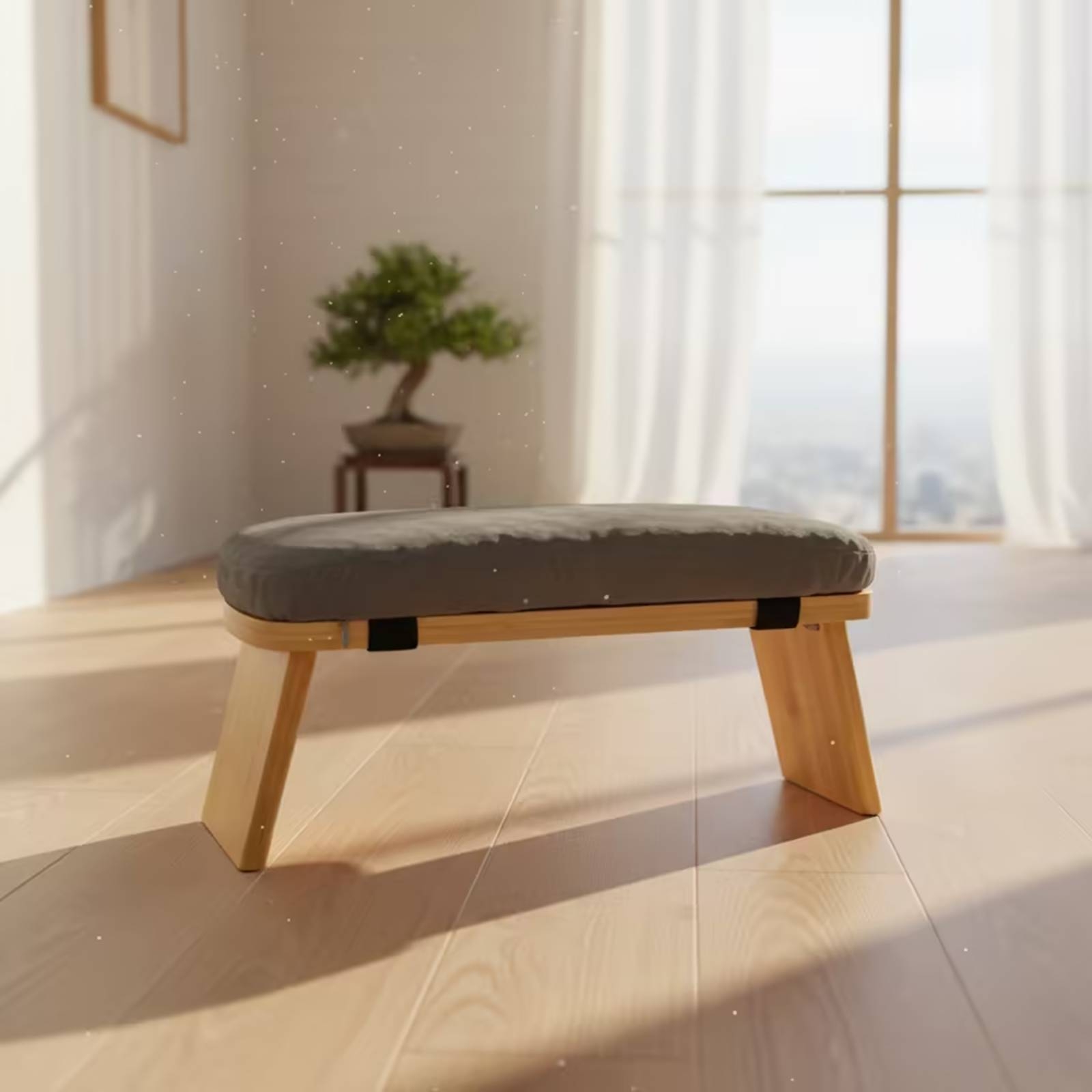 クッション付きひざまずきスツール 快適な瞑想用ベンチ 布張り - Office Stool のレビューと価格