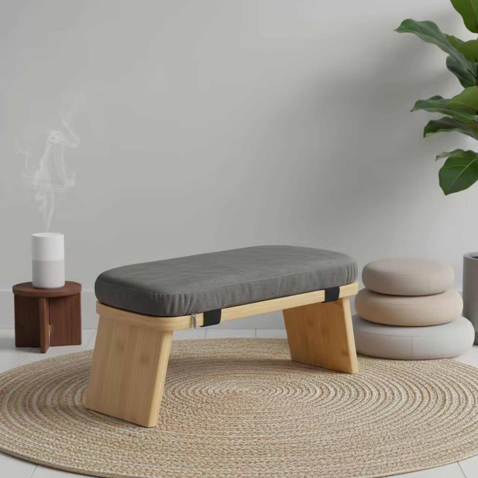 クッション付きひざまずきスツール 快適な瞑想用ベンチ 布張り - Office Stool のレビューと価格