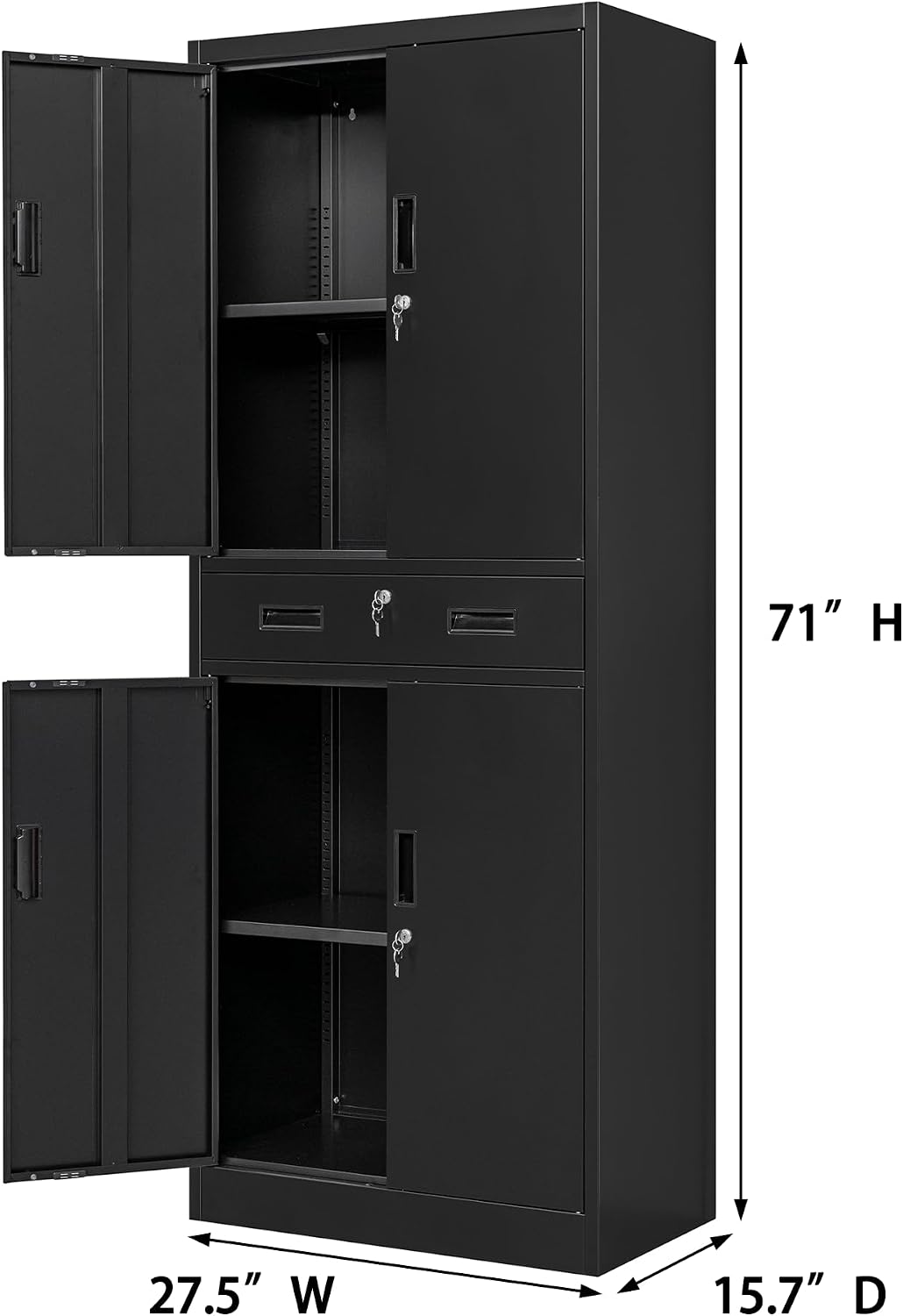 引き出し付き背の高い金属製収納キャビネット、鍵付きツール・フ - File Cabinet のレビューと価格