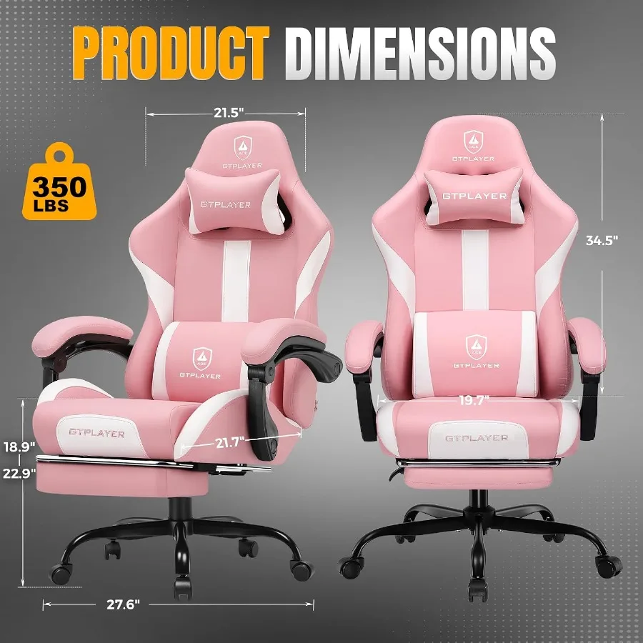 フットレスト付き、ポケットコイルクッションを使用したゲーミン - Office Chair Cushion のレビューと価格