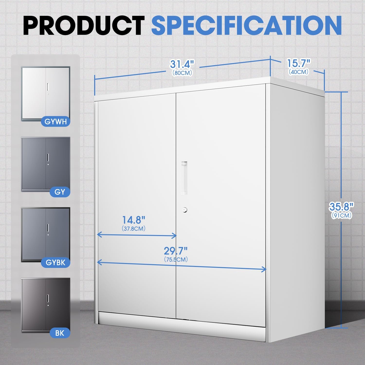 # モダンな頑丈な白い金属製収納ファイルキャビネット、36イ - File Cabinet のレビューと価格