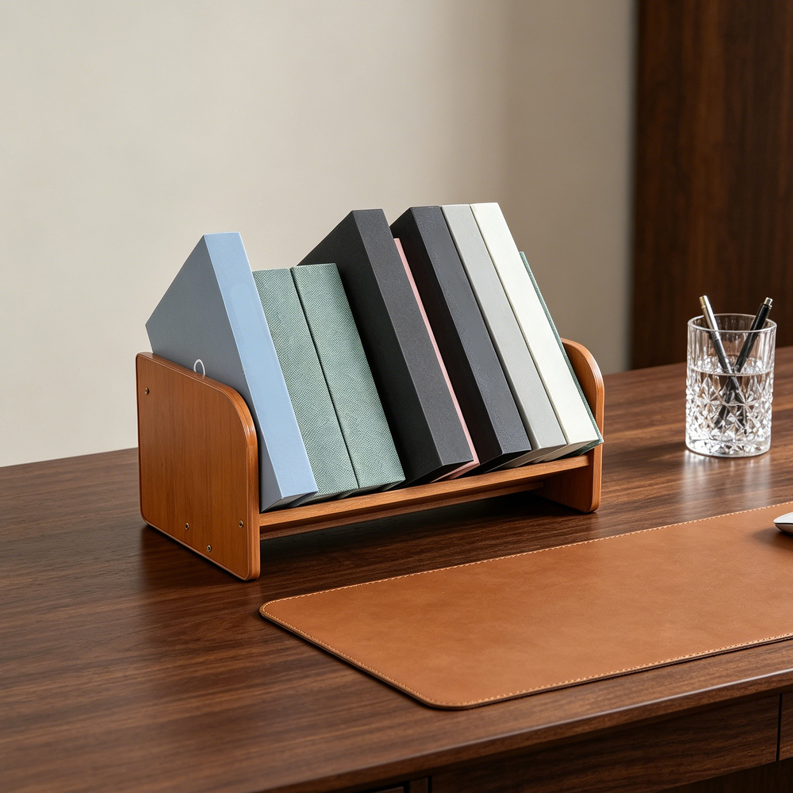 竹製のレコードホルダー兼ファイル収納。机の上を整理整頓し、傾 - Desk Organizer のレビューと価格