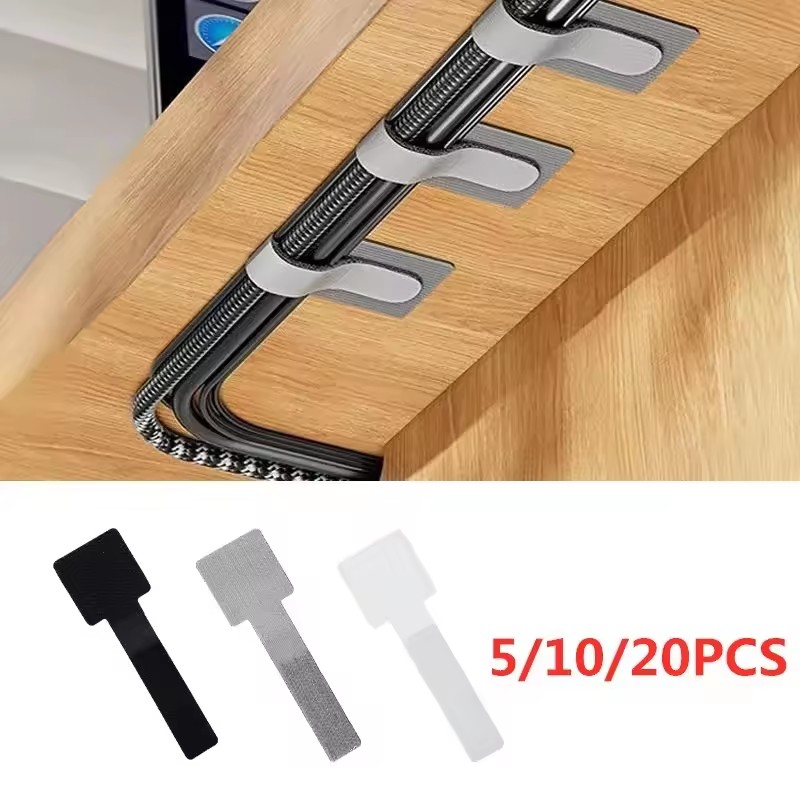 新しい再利用可能なケーブルタイ。自己接着式で、電源コードやケ - Desk Organizer のレビューと価格